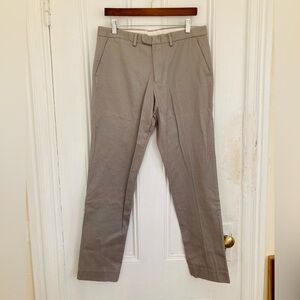 J.Crew Bowery Slim Fit Dress Pants in Stretch Chino in  Warm Gray